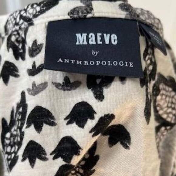 Bailee Pleated Top by Maeve in Black & White Motif from Anthropologie-Size Small - Picture 7 of 7